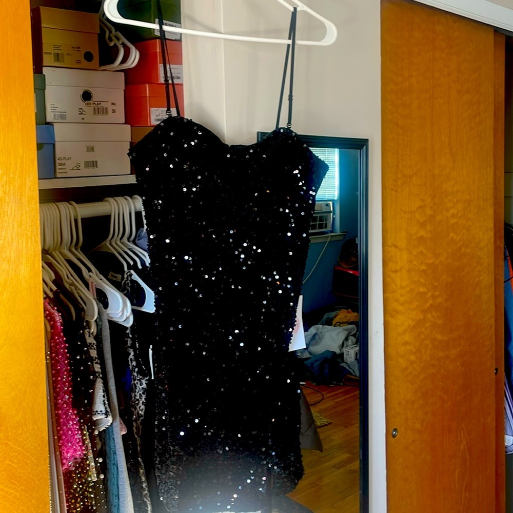 Boutique  black sequin dress